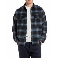 Picture of REPLAY MEN'S CHECKED WOOLEN MELTON SHACKET IN NAVY/LIGHT BLUE 1
