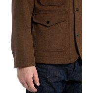 Picture of REPLAY MEN'S WOOLEN MELTON JACKET IN MELANGE BROWN 5