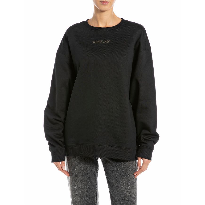 Снимка на REPLAY ДАМСКИ СУИТШЪРТ OVERSIZED SWEATSHIRT WITH LETTERING В ЧЕРНО