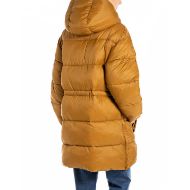 Picture of REPLAY WOMEN'S LONG RECYCLED NYLON PADDED JACKET IN CAMP BRONZE 3