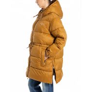 Picture of REPLAY WOMEN'S LONG RECYCLED NYLON PADDED JACKET IN CAMP BRONZE 2