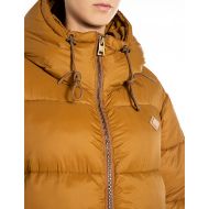 Picture of REPLAY WOMEN'S LONG RECYCLED NYLON PADDED JACKET IN CAMP BRONZE 4
