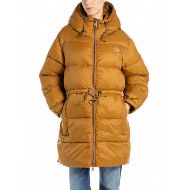 Picture of REPLAY WOMEN'S LONG RECYCLED NYLON PADDED JACKET IN CAMP BRONZE 1