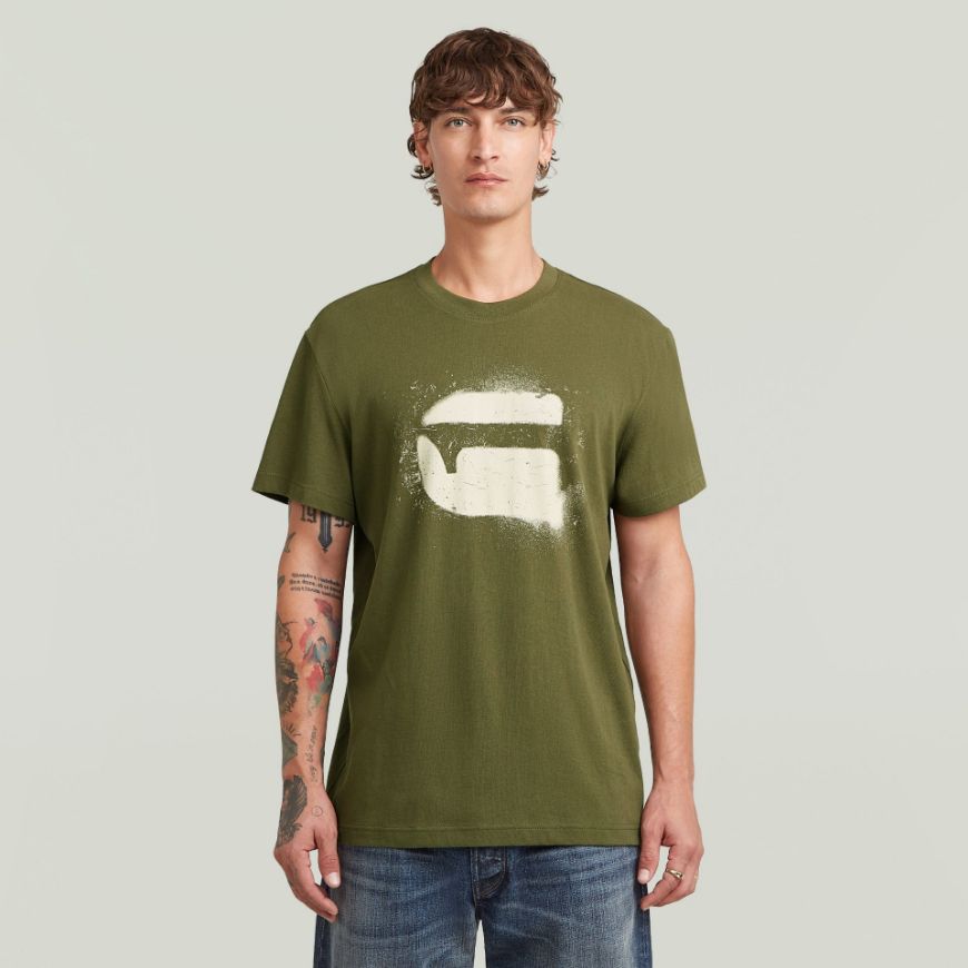 Снимка на G-STAR МЪЖКА БЛУЗА SPRAY G LOGO T-SHIRT В ЗЕЛЕНО