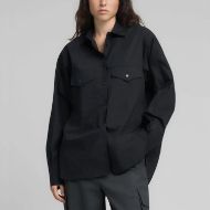 Picture of REPLAY WOMEN'S OVERSIZED POPLIN SHIRT IN BLACK 1