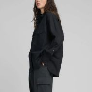 Picture of REPLAY WOMEN'S OVERSIZED POPLIN SHIRT IN BLACK 2