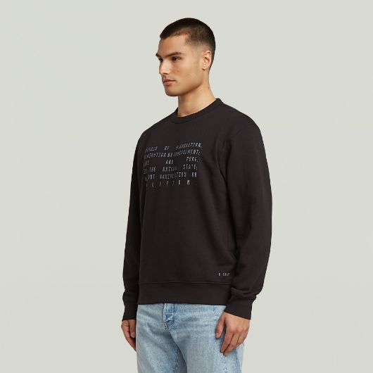 Показвай детайлите за G-STAR МЪЖКИ СУИТШЪРТ TEXT GRAPHIC В ЧЕРНО 2 - FanPoint Снимка на G-STAR МЪЖКИ СУИТШЪРТ TEXT GRAPHIC В ЧЕРНО 2