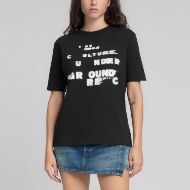 Picture of REPLAY WOMEN'S COTTON T-SHIRT WITH LETTERING PRINT IN BLACK 1