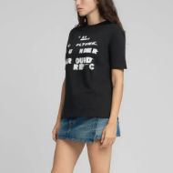 Picture of REPLAY WOMEN'S COTTON T-SHIRT WITH LETTERING PRINT IN BLACK 2