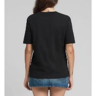 Picture of REPLAY WOMEN'S COTTON T-SHIRT WITH LETTERING PRINT IN BLACK 3