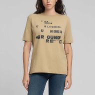 Picture of REPLAY WOMEN'S COTTON T-SHIRT WITH LETTERING PRINT IN STONE IVORY 1