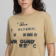 Picture of REPLAY WOMEN'S COTTON T-SHIRT WITH LETTERING PRINT IN STONE IVORY 4