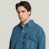 Снимка на G-STAR МЪЖКА ВРЪХНА РИЗА PLEATED 1-POCKET BOXY SHIRT В СИНЬО 4