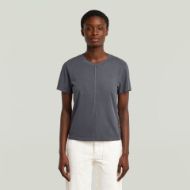 Picture of G-STAR WOMEN'S OVERDYED FRONT SEAM T-SHIRT IN DARK BLUE 1