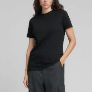 Picture of REPLAY WOMEN'S REGULAR-FIT ORGANIC COTTON T-SHIRT IN BLACK 1