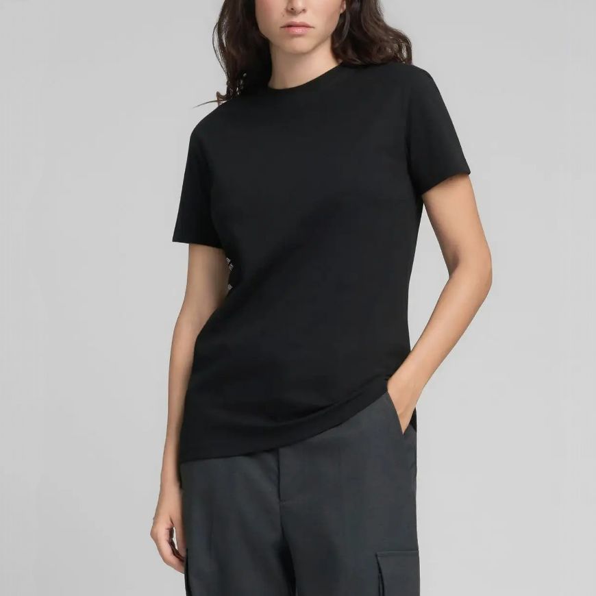 Picture of REPLAY WOMEN'S REGULAR-FIT ORGANIC COTTON T-SHIRT IN BLACK