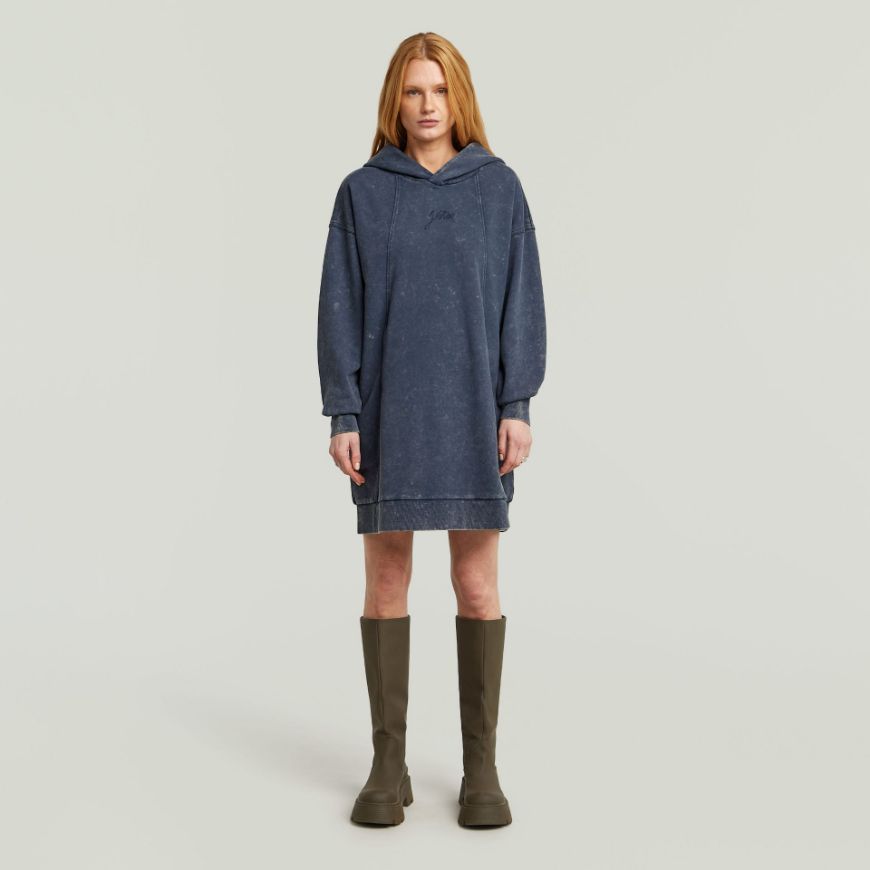 Снимка на G-STAR ДАМСКА A LINE HOODED SWEATER РОКЛЯ В ТЪМНОСИНЬО