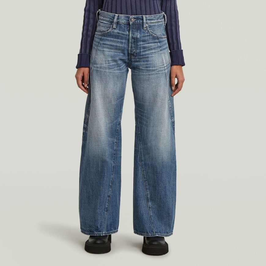 Picture of G-STAR WOMEN'S CONTOR 3D WIDE JEANS IN FADED TYPHOON