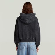 Picture of G-STAR WOMEN'S WASHED A LINE SCRIPT HOODED SWEATER IN BLACK 2