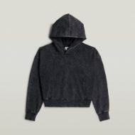 Picture of G-STAR WOMEN'S WASHED A LINE SCRIPT HOODED SWEATER IN BLACK 6