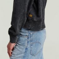 Picture of G-STAR WOMEN'S WASHED A LINE SCRIPT HOODED SWEATER IN BLACK 4