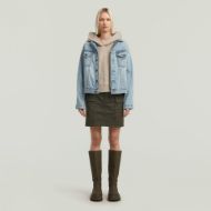 Picture of G-STAR WOMEN'S WASHED A LINE SCRIPT HOODED SWEATER IN BEIGE 5