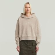 Picture of G-STAR WOMEN'S WASHED A LINE SCRIPT HOODED SWEATER IN BEIGE 1