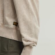 Picture of G-STAR WOMEN'S WASHED A LINE SCRIPT HOODED SWEATER IN BEIGE 4