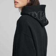 Picture of REPLAY WOMEN'S OVERSIZED SWEATSHIRT WITH PRINTED HOOD IN BLACK 4