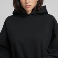 Picture of REPLAY WOMEN'S OVERSIZED SWEATSHIRT WITH PRINTED HOOD IN BLACK 5