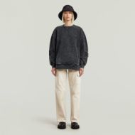 Picture of G-STAR WOMEN'S WASHED 3D SL MIX OVERSIZED SWEATER IN BLACK 5
