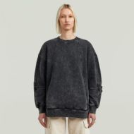 Picture of G-STAR WOMEN'S WASHED 3D SL MIX OVERSIZED SWEATER IN BLACK 1