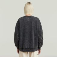 Picture of G-STAR WOMEN'S WASHED 3D SL MIX OVERSIZED SWEATER IN BLACK 3