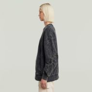 Picture of G-STAR WOMEN'S WASHED 3D SL MIX OVERSIZED SWEATER IN BLACK 2
