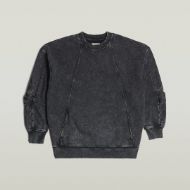 Picture of G-STAR WOMEN'S WASHED 3D SL MIX OVERSIZED SWEATER IN BLACK 6