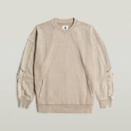 Picture of G-STAR WOMEN'S WASHED 3D SL MIX OVERSIZED SWEATER IN BEIGE 6