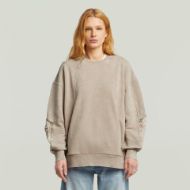 Picture of G-STAR WOMEN'S WASHED 3D SL MIX OVERSIZED SWEATER IN BEIGE 1