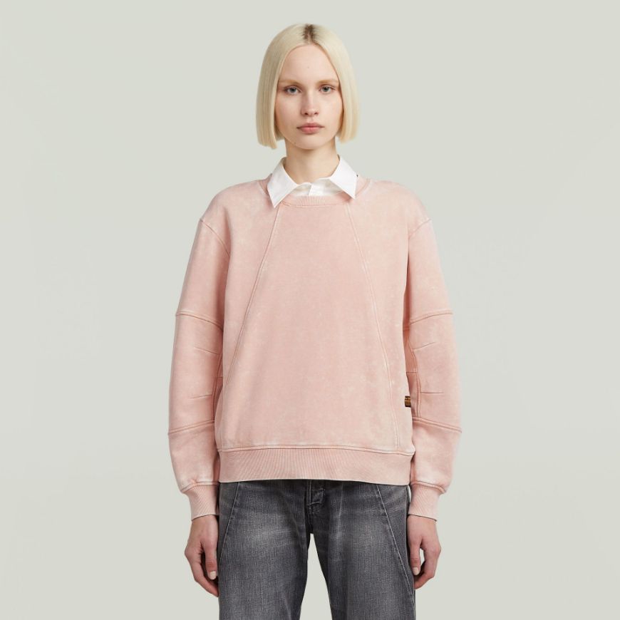 Picture of G-STAR WOMEN'S WASHED 3D SLEEVE A LINE SWEATER IN PINK