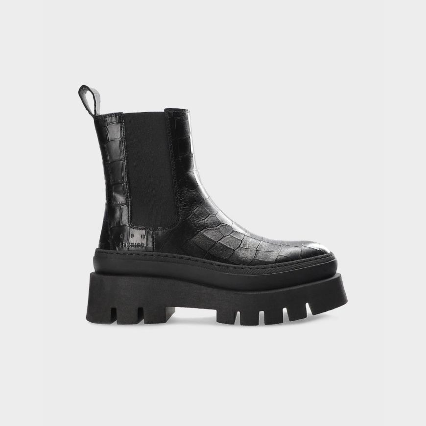 Снимка на COPENHAGEN ДАМСКИ ОБУВКИ CROCO LEATHER BLACK