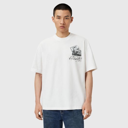 Show details for ALLSAINTS MEN'S REEL SHORT SLEEVE CREW T-SHIRT IN CHALK WHITE Picture of ALLSAINTS MEN'S REEL SHORT SLEEVE CREW T-SHIRT IN CHALK WHITE