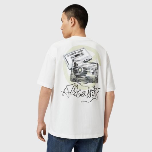 Show details for ALLSAINTS MEN'S REEL SHORT SLEEVE CREW T-SHIRT IN CHALK WHITE Picture of ALLSAINTS MEN'S REEL SHORT SLEEVE CREW T-SHIRT IN CHALK WHITE