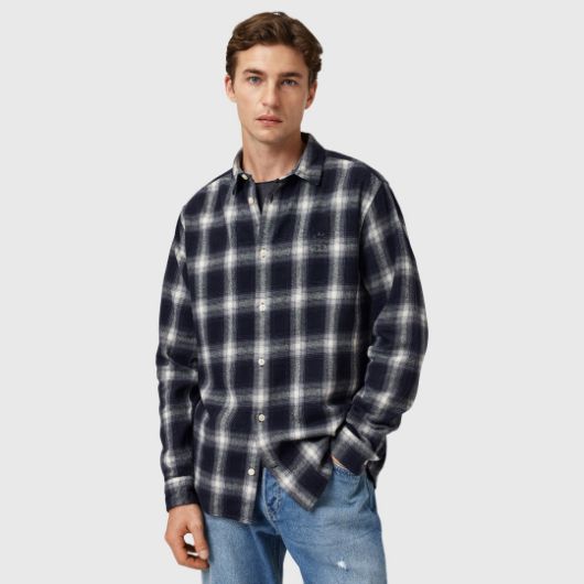 Show details for ALLSAINTS MEN'S HAVEN CHECK LONG SLEEVE SHIRT  IN AZZURRA BLUE 1 - FanPoint Picture of ALLSAINTS MEN'S HAVEN CHECK LONG SLEEVE SHIRT  IN AZZURRA BLUE 1