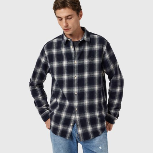 Show details for ALLSAINTS MEN'S HAVEN CHECK LONG SLEEVE SHIRT  IN AZZURRA BLUE 2 - FanPoint Picture of ALLSAINTS MEN'S HAVEN CHECK LONG SLEEVE SHIRT  IN AZZURRA BLUE 2