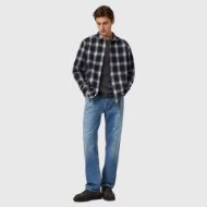 Снимка на ALLSAINTS МЪЖКА РИЗА С ДЪЛЪГ РЪКАВ HAVEN CHECK В СИНЬО 7