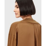 Picture of ALLSAINTS WOMEN'S BERN PANEL V NECK JUMPER IN CARAMEL BROWN 4