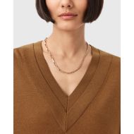 Picture of ALLSAINTS WOMEN'S BERN PANEL V NECK JUMPER IN CARAMEL BROWN 3