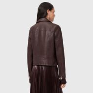 Picture of ALLSAINTS WOMEN'S DALBY BIKER JACKET IN OXBLOOD RED 2