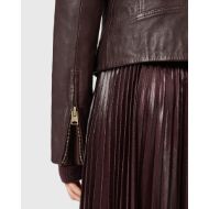 Picture of ALLSAINTS WOMEN'S DALBY BIKER JACKET IN OXBLOOD RED 4