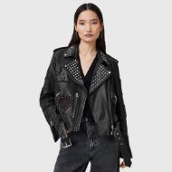 Снимка на ALLSAINTS ДАМСКО КОЖЕНО ЯКЕ COLLEGE BIKER В ЧЕРНО 1