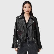 Снимка на ALLSAINTS ДАМСКО КОЖЕНО ЯКЕ COLLEGE BIKER В ЧЕРНО 6